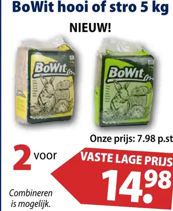 Huisdier Voordeelshop BoWit hooi of stro 5 kg aanbieding