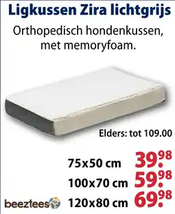 Huisdier Voordeelshop Ligkussen Zira lichtgri aanbieding