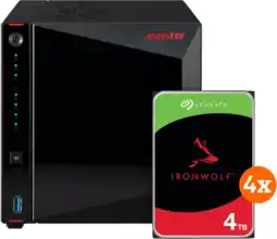 Coolblue ASUSTOR AS5404T + Seagate Ironwolf 16TB (4x4TB) aanbieding
