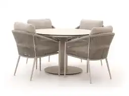 Kees Smit Bellagio Mineo/La Fonte ø120cm dining tuinset 5-delig aanbieding