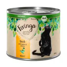 Zooplus 6x200g Organic Adult Eend met Peer en Kattengras Feringa Kattenvoer nat aanbieding