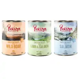 Zooplus Purizon Adult 6 x 400 g Graanvrij Kattenvoer - Mixpakket (2 x Zalm, 2 x Wild Zwijn, 2 x Lam) aanbieding