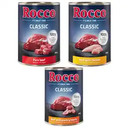 Zooplus 6x400g Classic Mix Puur Rund, Rund/Gevogeltehart, Rund/Kip Rocco Hondenvoer nat aanbieding