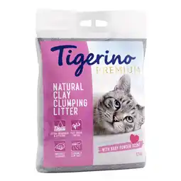 Zooplus 12kg Tigerino Premium Babypoedergeur Kattenbakvulling Klonterend aanbieding