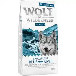 Zooplus 12kg Wolf of Wilderness Mobility Explore The Blue River Scharrelkip & Zalm Hondenvoer droog aanbieding