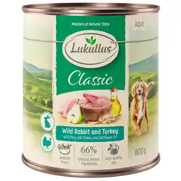Zooplus 6x800g Wild Konijn & Kalkoen Lukullus Hondenvoer aanbieding