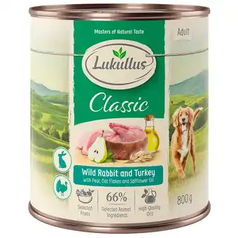 Zooplus 6x800g Wild Konijn & Kalkoen Lukullus Hondenvoer aanbieding