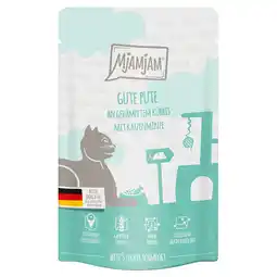 Zooplus 12x125g MjAMjAM Quetschie Lekkere kalkoen met gestoomde pompoen kattenvoer nat aanbieding