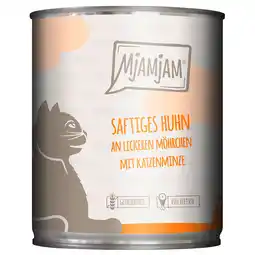 Zooplus 6x 800g sappige kip op lekkere wortels MjAMjAM nat kattenvoer aanbieding