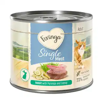 Zooplus 6x200g Single Meat Menu Konijn met Pastinaak & Kattenkruid Feringa Kattenvoer aanbieding