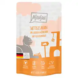 Zooplus 12x125g MjAMjAM Quetschie Sappige Kip op Lekkere Wortels Kattenvoer Nat aanbieding