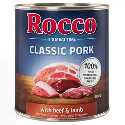 Zooplus Rocco Classic Pork 6 x 800 g Hondenvoer Rund & Lam aanbieding