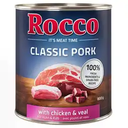 Zooplus Rocco Classic Pork 6 x 800 g Hondenvoer Kip & Kalf aanbieding