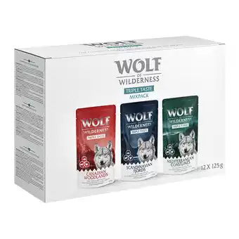 Zooplus 12x125g Triple Taste Mixpakket (3 Smaken) Wolf of Wilderness Hondenvoer aanbieding
