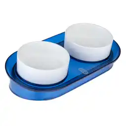 Zooplus 2x 400 ml TIAKI Duo Keramieken Voerbak Deep Sea Ø 13 cm voor katten en honden aanbieding