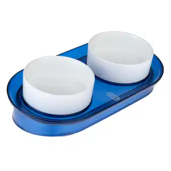 Zooplus 2x 400 ml TIAKI Duo Keramieken Voerbak Deep Sea Ø 13 cm voor katten en honden aanbieding