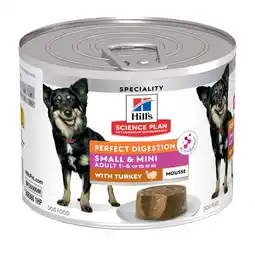 Zooplus 12x 200g Hill's Science Plan Perfect Digestion Adult small & Mini Mousse kalkoen hondenvoer nat aanbieding