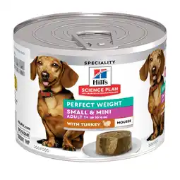 Zooplus 12x 200g Hill's Science Plan Perfect Weight Adult Small & Mini Mousse kalkoen hondenvoer nat aanbieding
