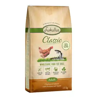 Zooplus 12kg Lukullus Classic Junior Kip & Zalm (Graanvrij) Honden Droogvoer aanbieding