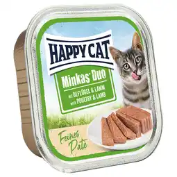 Zooplus 16x100g Happy Cat Minkas Duo Morsels op Paté Schaaltjes Gevogelte & Lam nat kattenvoer aanbieding