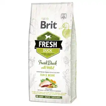 Zooplus Brit Fresh Eend met gierst Active Run & Work - 12 kg aanbieding