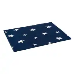 Zooplus 100x 75cm Vetbed antislip hondendeken marineblauw met magnolia sterren aanbieding