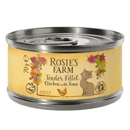 Zooplus 12x70g Rosie's Farm Tender Filet kip met tonijn natvoer voor katten aanbieding