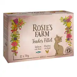 Zooplus 12x70g Rosie's Farm Tender Filet Mix (2 soorten) nat kattenvoer aanbieding