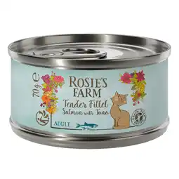 Zooplus 12x70g Rosie's Farm Tender Filet Zalm met Tonijn nat kattenvoer aanbieding