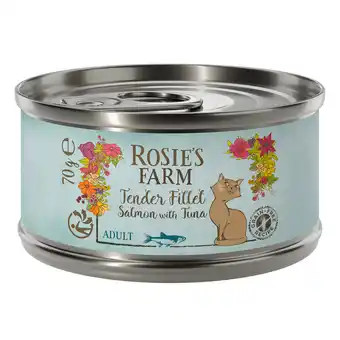 Zooplus 12x70g Rosie's Farm Tender Filet Zalm met Tonijn nat kattenvoer aanbieding