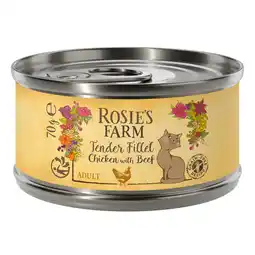 Zooplus 12x70g Rosie's Farm Tender Filet Kip met Rund nat kattenvoer aanbieding