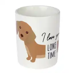 Zooplus TIAKI keramische mok I Love You Long Time Ø 9 x H 10 cm hond aanbieding