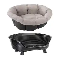 Zooplus Set maat 4: Mand + hoes + poten Ferplast mand Siesta Deluxe met hoes Tweed beige voor honden aanbieding