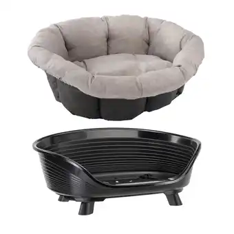Zooplus Set maat 4: Mand + hoes + poten Ferplast mand Siesta Deluxe met hoes Tweed beige voor honden aanbieding