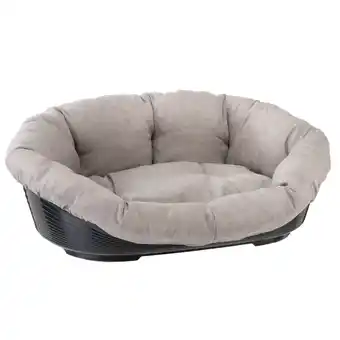 Zooplus Maat 4: 61,5x45x21,5cm Ferplast mand Siesta Deluxe met hoes Tweed beige voor honden aanbieding