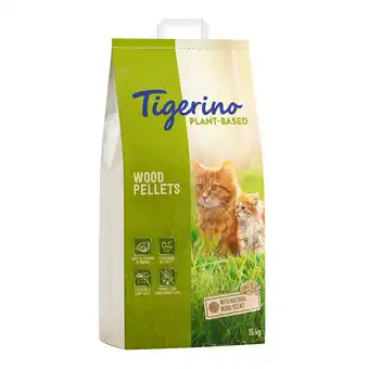 Zooplus 30l (8kg) Tigerino Plantaardige Houtpellets Kattenbakvulling - Natuurlijke houtgeur, geurvrij aanbieding