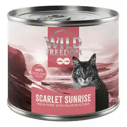 Zooplus 6x200g Wild Freedom Red Meat Scarlet Sunrise Varkensvlees, zalm Tonijn natvoer voor katten aanbieding
