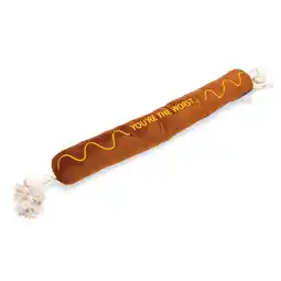 Zooplus Beeztees hondenspeeltje barbecueworst met touw 60x7x7cm hond aanbieding