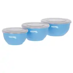 Zooplus Kerbl Pet roestvrijstalen kommenset met deksel, blauw 550ml / 900ml / 1200ml hond aanbieding
