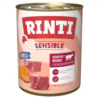 Zooplus 6x800g Rinti Sensible Rund & Zoete Aardappel aanbieding