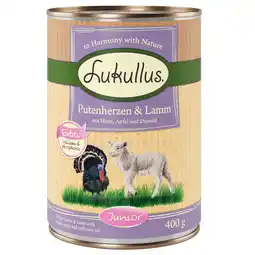 Zooplus 6x400g Junior Kalkoenhart & Lam Lukullus Hondenvoer aanbieding