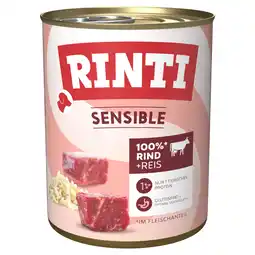 Zooplus 6x800g Rinti Sensible Rund & Rijst aanbieding