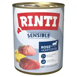 Zooplus 6x800g Rinti Sensible Rund, kippenlever en aardappel aanbieding