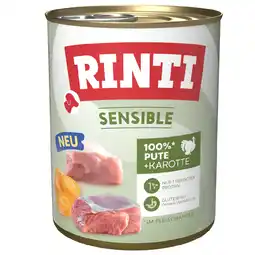 Zooplus Rinti Sensible 6 x 800 g - Kalkoen & wortel aanbieding