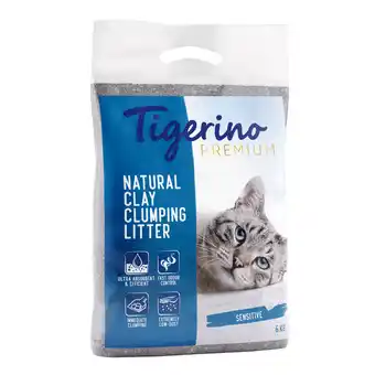 Zooplus 6kg Sensitive Tigerino Premium Kattenbakvulling Sensitive Zonder Parfum aanbieding