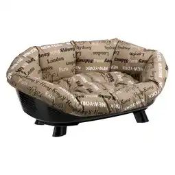 Zooplus Ferplast Hondenmand Siesta Deluxe Zwart - met kussen Cities - Set maat 10: mand + deksel + pootjes aanbieding