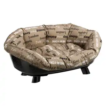 Zooplus Ferplast Hondenmand Siesta Deluxe Zwart - met kussen Cities - Set maat 10: mand + deksel + pootjes aanbieding