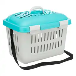 Zooplus Trixie Transportbench Capri Grijs/Turquoise L44 x B33 x H32 cm aanbieding