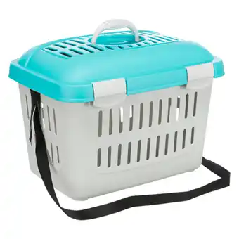 Zooplus Trixie Transportbench Capri Grijs/Turquoise L44 x B33 x H32 cm aanbieding