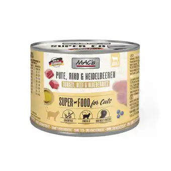 Zooplus 6x200g Kalkoen/Rund/Bosbessen MAC's Kattenvoer aanbieding